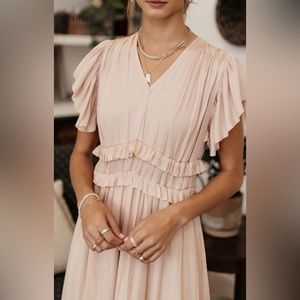 Willa Ruffle Dress in Rose
